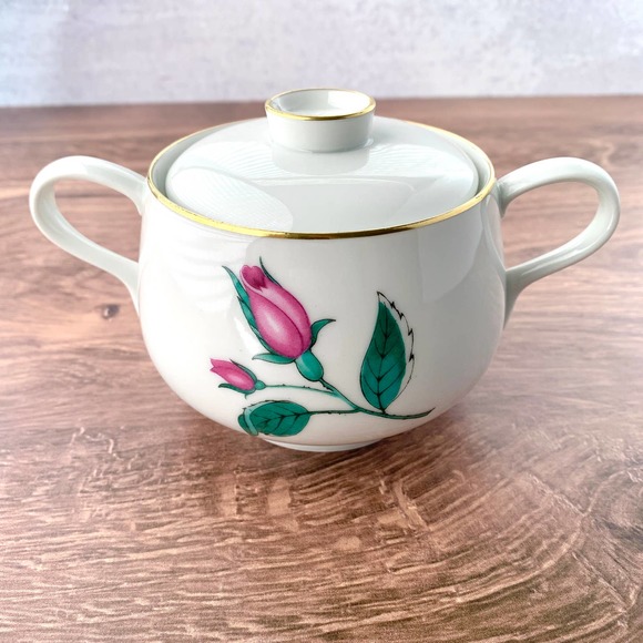 1952 Easterling Bavaria Radiance - Pink Roses Gold Trim - Sugar Bowl - Picture 1 of 2